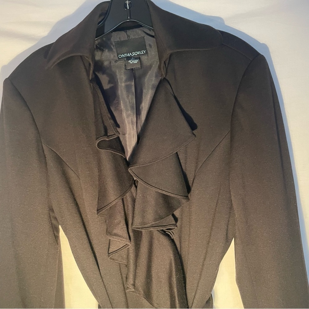 Cynthia Rowley Black Ruffle Jacket size large - Picture 5 of 8